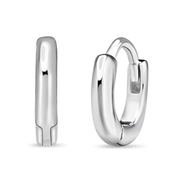 Aro Argollas de Plata 925 10mm sin Niquel Hipoalergenicas Plateado TALLA UNICA