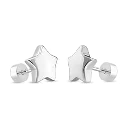 Aros de Estrella de 8mm de Plata 925 Plateado TALLA UNICA