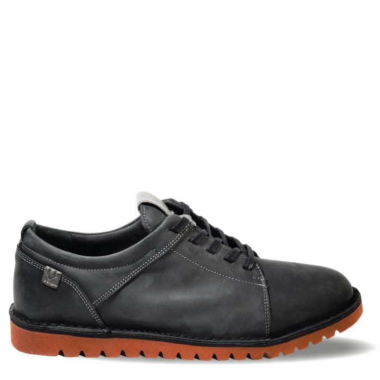 Zapato Hombre De Cuero Milenio Negro Veroz Negro 41