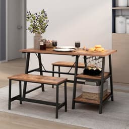 Pack Mesa Rectangular + 2 Banquetas - Estilo Industrial