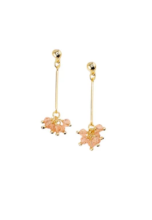 Aros Tessa Peach Gold Bano de Oro 24k Dorado TALLA UNICA