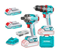 Kit Atornillador De Impacto+ Taladro 20v 2bat+ Carg Total