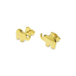 Aros Elefante Concavo Enchapado Oro 18K Dorado TALLA UNICA