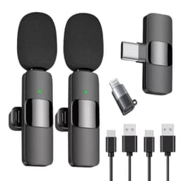 Pack 2 Microfonos Inalambricos 360 Tipo C y iPhone 20m