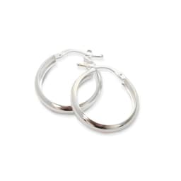 Aros Argolla Bisagra 21mm Plata Fina 925 Plateado TALLA UNICA