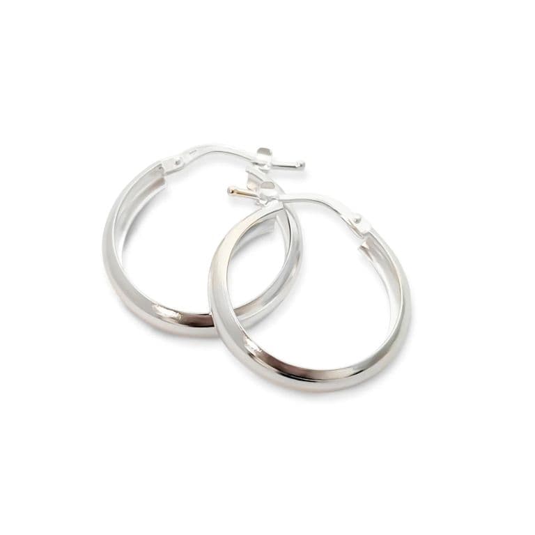 Aros Argolla Bisagra 21mm Plata Fina 925 Plateado TALLA UNICA