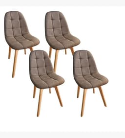 Pack 4 Sillas Capitonne Lino Wood Cafe