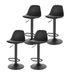Pack 4 Taburete elegante altura regulable Moby - Negro