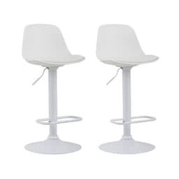 Pack 2 Taburete elegante altura regulable Moby - Blanco