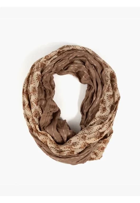 Panuelo Infinito Hojas Cafe TALLA UNICA