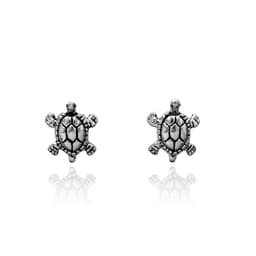 Aros Mini Tortuga Plata Fina 925 Plateado TALLA UNICA