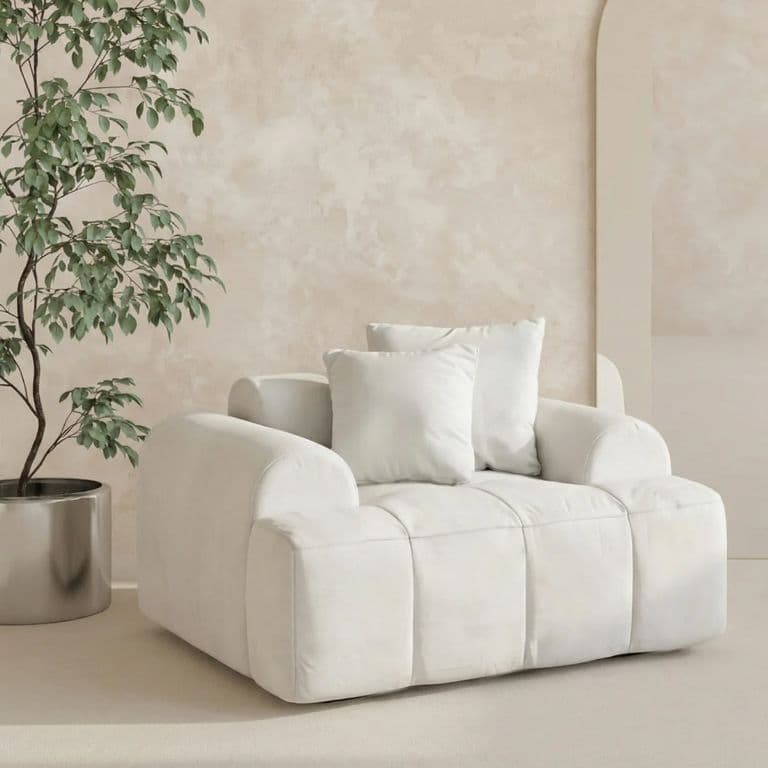 Poltrona y Sofa Individual Blanco Blanco