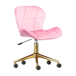 Silla Oficina Escritorio Rubik - Giratoria- Ergonomica - Felpa Rosado Rosado claro
