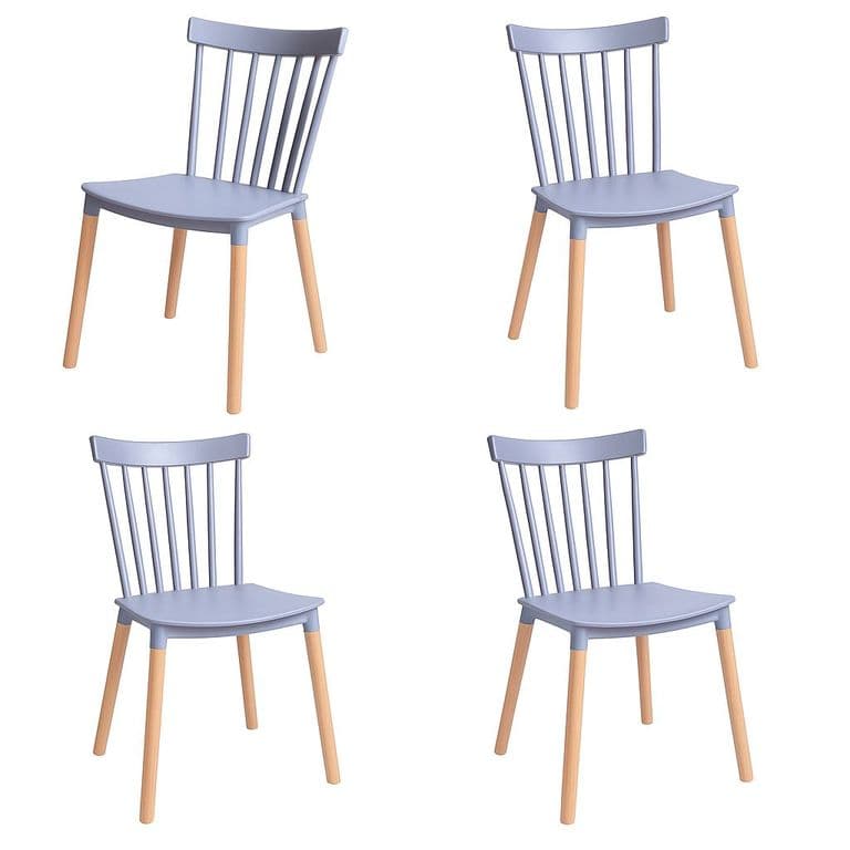 Pack x 4 Sillas Comedor Windsor Gris