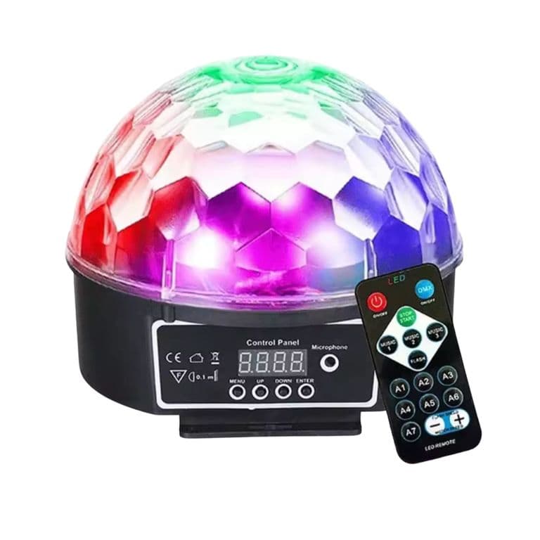 Mini Bola De Cristal Magica Espejada Luz Led Discoteca