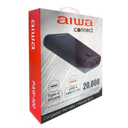CARGADOR PORTATIL POWER BANK 20000MAH USB-A TIPO-C PAW-400