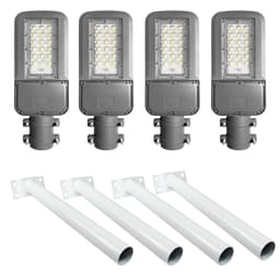 4 Luminarias Publica Pubstreet 60W IP65 Luz Fria con Soporte