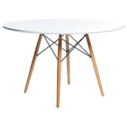 Mesa Redonda Estela 120cm - Hogar - Oficina - Blanco Blanco