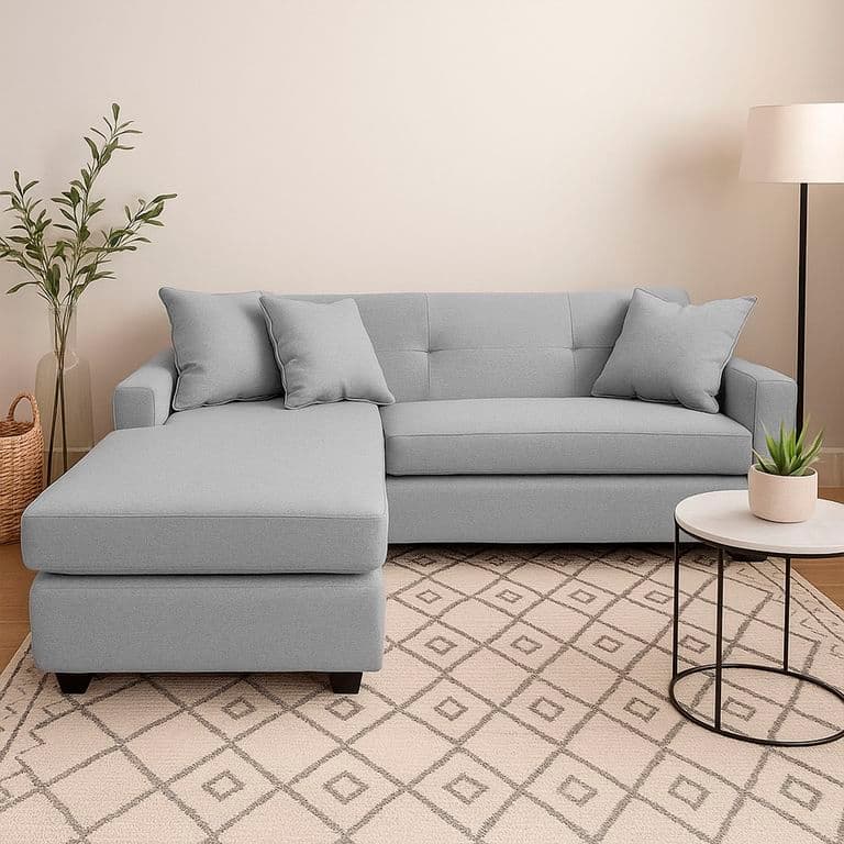 Sofa L Intercambiable New Sevilla Tela Gris Claro