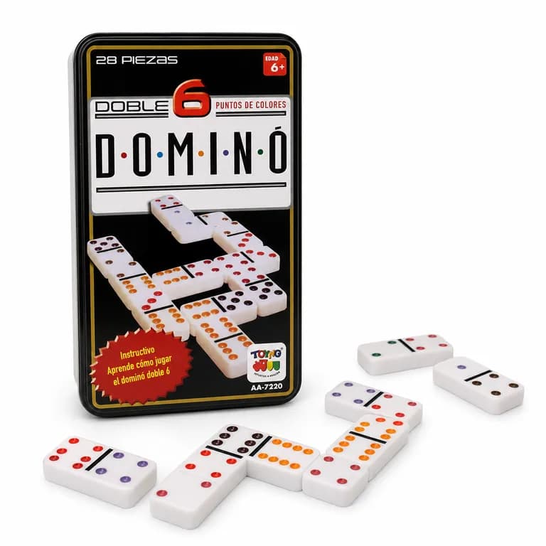 Juego de Mesa Domino 6 Caja Metalica -
