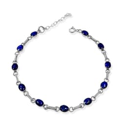 Pulsera Mini Ovalo Lapislazuli Plata Fina 950 Azul TALLA UNICA