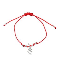 Pulsera Nina Calada Mini Plata Fina 925 Cordon Rojo Rojo TALLA UNICA