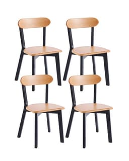 Pack 4 Silla Fresno de Madera - Natural y Negro