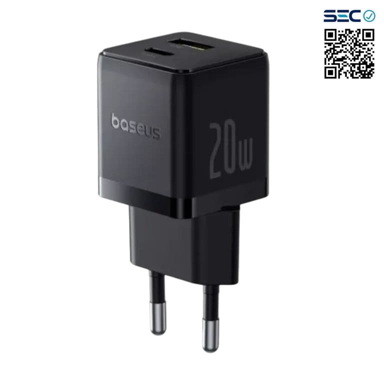 Cargador Rapido Palm Cluster USB y Tipo C 20W Negro
