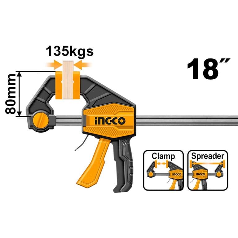 Prensa Sargento Rapida Industrial 80x450mm Hqbc18801