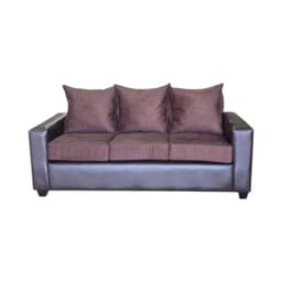 SOFA STEFANNY EN FELPA Y ECOCUERO CHOCOLATE Cafe
