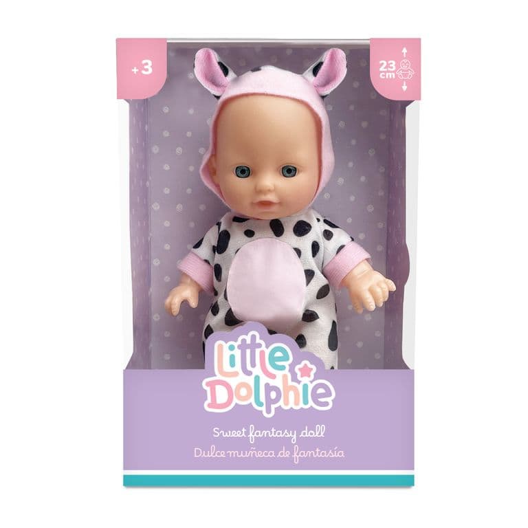 Juguete Muneca Bebe de 23 cm con Traje de Vaquita