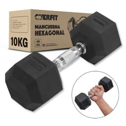 Mancuerna Hexagonal 10 Kg Acero Y Caucho Overfit.