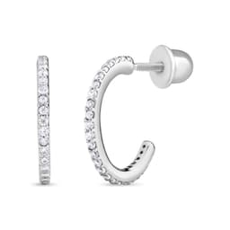Argolla con Circones de Plata 925 de 13,5 mm con cierre de Tornillo Plateado TALLA UNICA