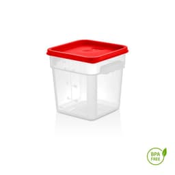 Pack Recipiente Cuadrado Polipropileno 76 Lt Con Tapa Roja