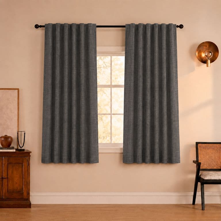 Cortina 100% Blackout 2 Panos 160x108 Lino Termica Roller Gris