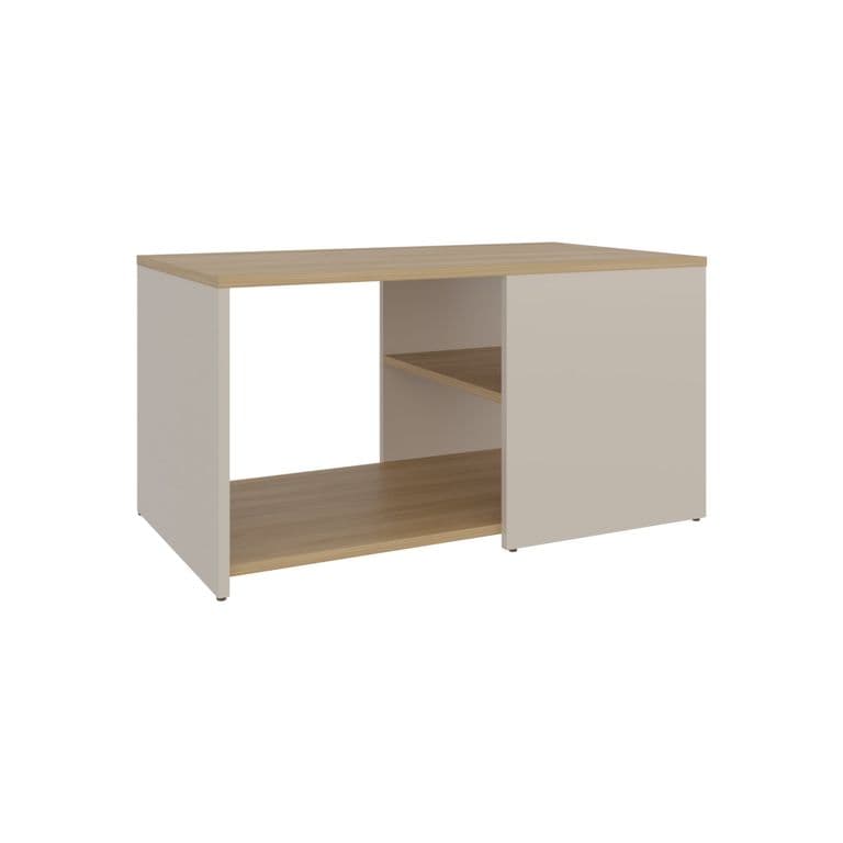 Mesa Centro 80X45X421 Cm Beige Y Cafe Claro