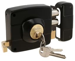 CERRADURA SOBREPONER 111 NEGRO CON CAJA METALICA