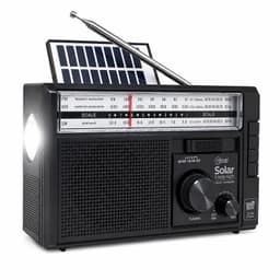 Radio AM FM SW BT Recargable USB-C + Carga Solar & Pilas