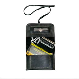 Tabaquera Cuero Moo Triple Negro Mate TALLA UNICA