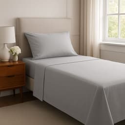 Sabanas 1,5 Plazas Algodon Giza Percale Egipcio 300 Hilos Gris