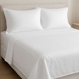 Sabanas 2 Plazas Algodon Giza Percale Egipcio 300 Hilos Liso Blanco