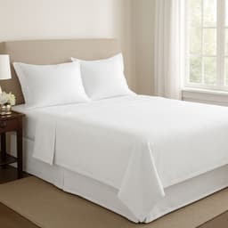 Sabanas Super King Algodon Giza Percale Egipcio 300 Hilos Liso Blanco