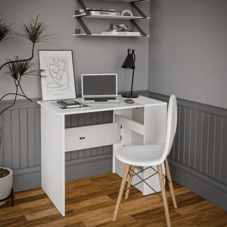 Escritorio Plegable Top Living White Compacto Blanco