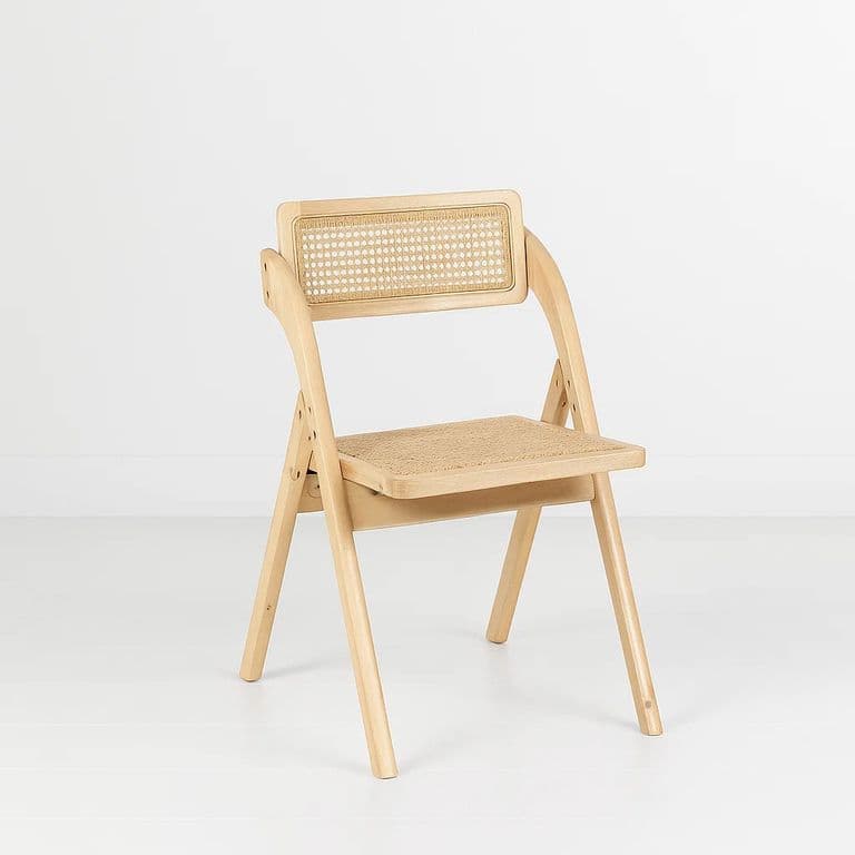 Silla Ambar Plegable de Madera Rattan Natural