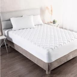 Cubre Colchon 2 Plazas Algodon Egipcio 300 Hilos Liso Blanco