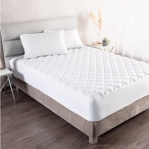 Cubre Colchon King Algodon Egipcio 300 Hilos Liso Blanco