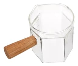 Taza Medidora Vidrio Vaso Medidor Cafe Leche Hexagonal 120ml