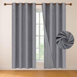 Cortina 100% Blackout 220x140 Look Lino Set 2 Panos - Gris oscuro - 220 x 140