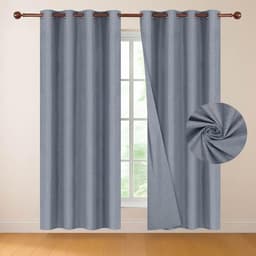 Cortina 100% Blackout 220x140 Look Lino Set 2 Panos - Azul - 220 x 140
