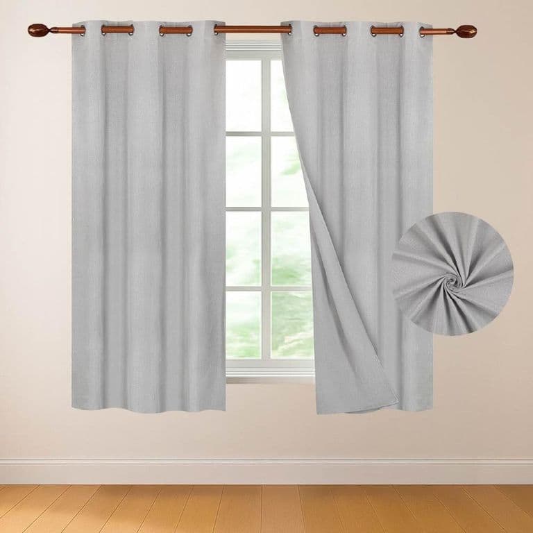 Cortina 100% Blackout 160x107 Look Lino Set 2 Panos - Crema - 160 x 107